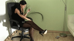 Arrogant nylon foot mistress ignore her slave  adult porn video
